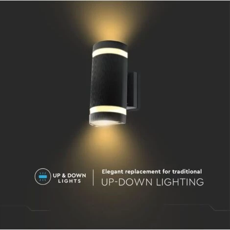 V-tac VT-967 Applique Murale Extérieure Up/Down - E27 - Noir - IP44 - Rond 5 V-tac VT-967 Applique Murale Extérieure Up/Down - E27 - Noir - IP44 - Rond – Image 5