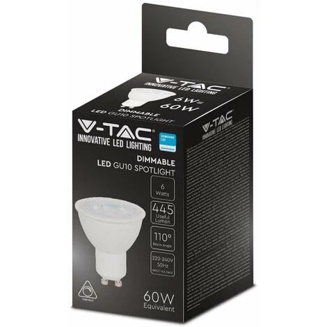 V-tac VT-247D Lot De 10 Spots LED à Gradation - GU10 - 6W - 445 Lm - 3000K 5 V-tac VT-247D Lot De 10 Spots LED à Gradation - GU10 - 6W - 445 Lm - 3000K – Image 5