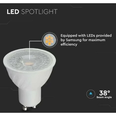 V-tac 6w 4000k Gu10 Ampoule Spot Led Dimmable Vt-227d-n - 196 - 21196 3 V-tac 6w 4000k Gu10 Ampoule Spot Led Dimmable Vt-227d-n - 196 - 21196 – Image 3