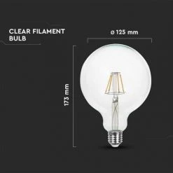 V-tac Filament Led Globe E27 6500k Vt-2143-n 7455 217455 -V-TAC Soldes 71536660 3