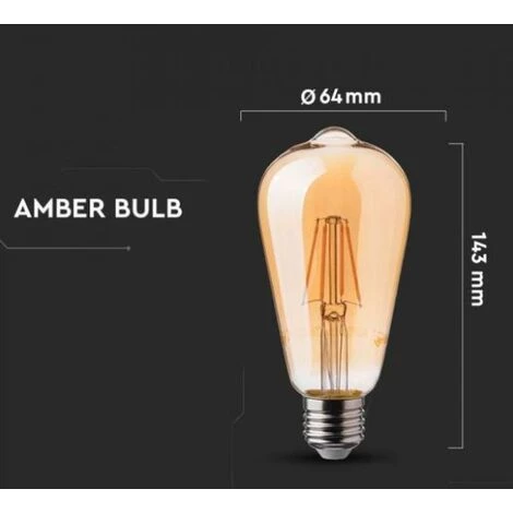 Ampoule à Led St64 V-tac 6w E27 2200k Ambre Vt-1966-n- 4362 -214362 5 Ampoule à Led St64 V-tac 6w E27 2200k Ambre Vt-1966-n- 4362 -214362 – Image 5