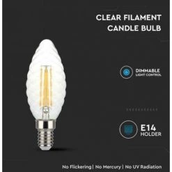 V-tac Ampoule Led 4w E14 3000k Dimmable Vt-1985d-n -4367 - 214367 -V-TAC Soldes 71536672 4