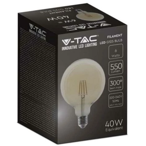 Ampoule Led G125 V-tac 4w E27 2200k Ambre Vt-1956-n -4473- 214473 2 Ampoule Led G125 V-tac 4w E27 2200k Ambre Vt-1956-n -4473- 214473 – Image 2