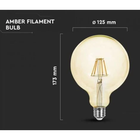 Ampoule Led G125 V-tac 4w E27 2200k Ambre Vt-1956-n -4473- 214473 5 Ampoule Led G125 V-tac 4w E27 2200k Ambre Vt-1956-n -4473- 214473 – Image 5
