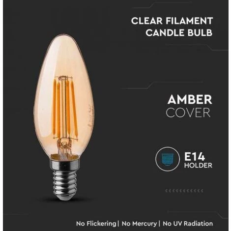 Ampoule Bougie Led V-tac 4w E14 2200k Vt-1955-n - 7113- 217113 4 Ampoule Bougie Led V-tac 4w E14 2200k Vt-1955-n - 7113- 217113 – Image 4