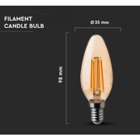 Ampoule Bougie Led V-tac 4w E14 2200k Vt-1955-n - 7113- 217113 5 Ampoule Bougie Led V-tac 4w E14 2200k Vt-1955-n - 7113- 217113 – Image 5