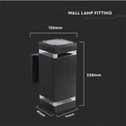 V-tac VT-968 Applique Extérieure Up/Down - E27 - Noir - IP44 - Carré 8 V-tac VT-968 Applique Extérieure Up/Down - E27 - Noir - IP44 - Carré -V-TAC Soldes 72008867 4