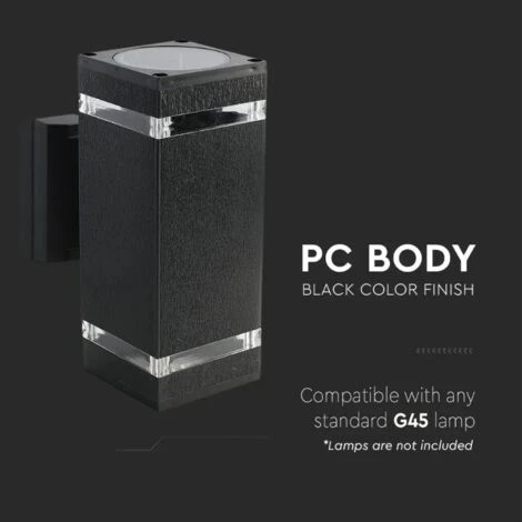 V-tac VT-968 Applique Extérieure Up/Down - E27 - Noir - IP44 - Carré 5 V-tac VT-968 Applique Extérieure Up/Down - E27 - Noir - IP44 - Carré – Image 5