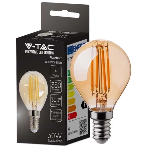 V-tac VT-1953 Lot De 10 Ampoules LED à Filament - E14 - 4W - 350 Lm - 2200K 2 V-tac VT-1953 Lot De 10 Ampoules LED à Filament - E14 - 4W - 350 Lm - 2200K – Image 2