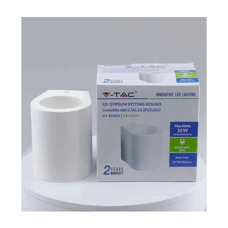 V-TAC VT-858RD Plafond Rond Plâtre Montage En Surface Pour Ampoule G9 – SKU 3694 2 V-TAC VT-858RD Plafond Rond Plâtre Montage En Surface Pour Ampoule G9 – SKU 3694 – Image 2
